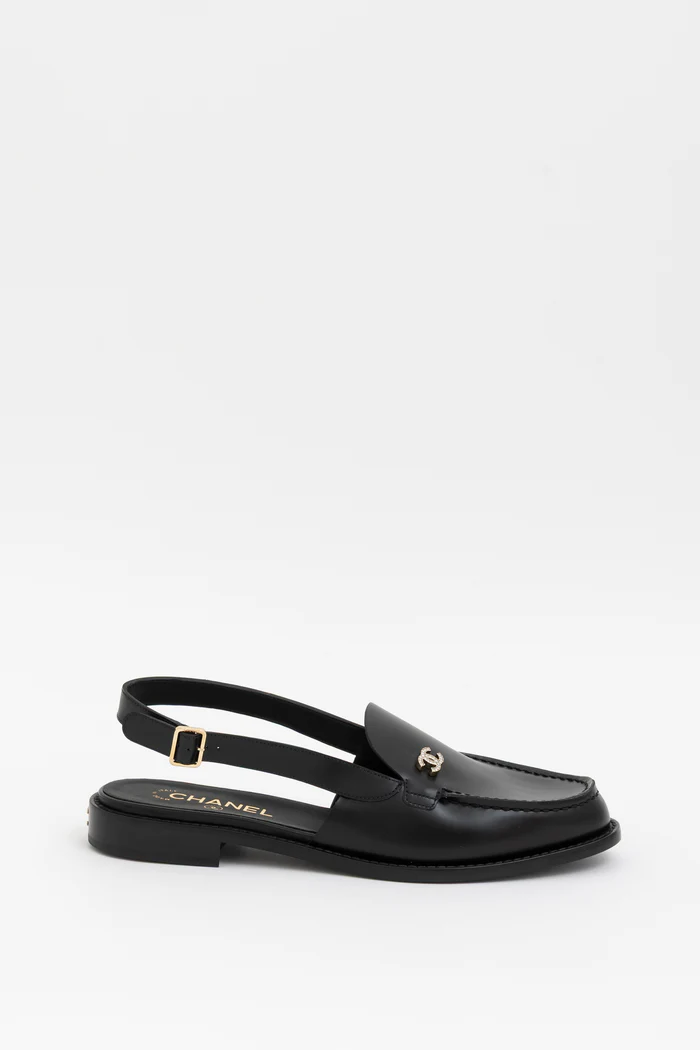 Crystal CC Logo Slingback loafers