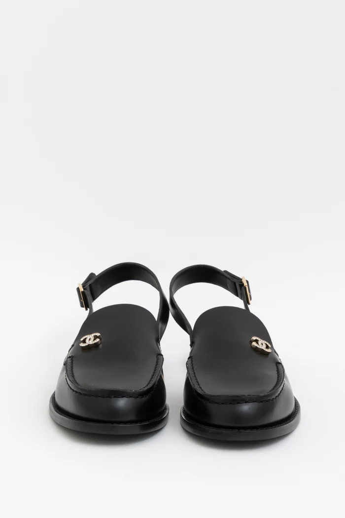 Crystal CC Logo Slingback loafers