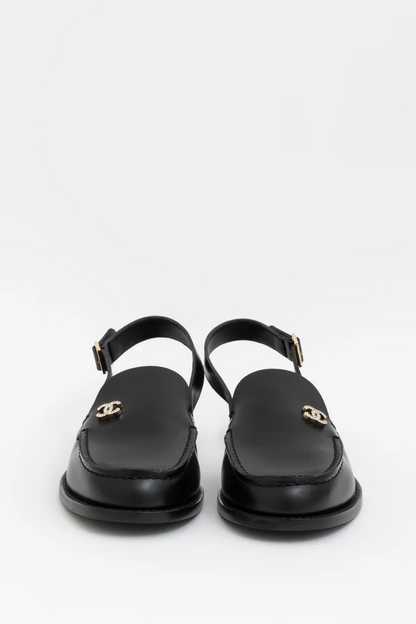 Crystal CC Logo Slingback loafers