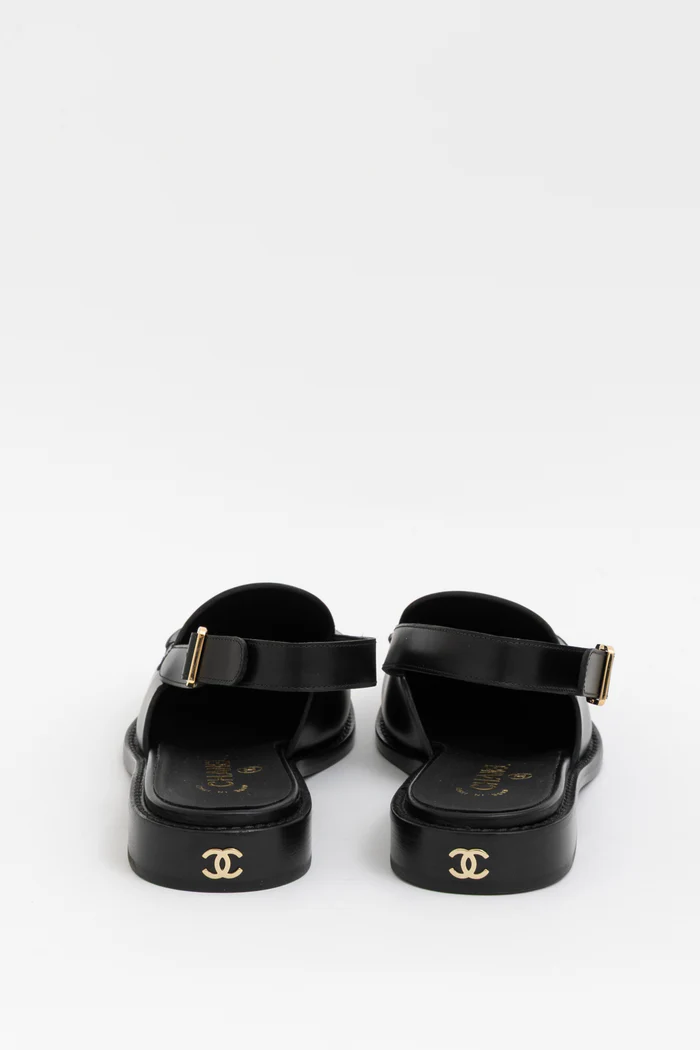 Crystal CC Logo Slingback loafers
