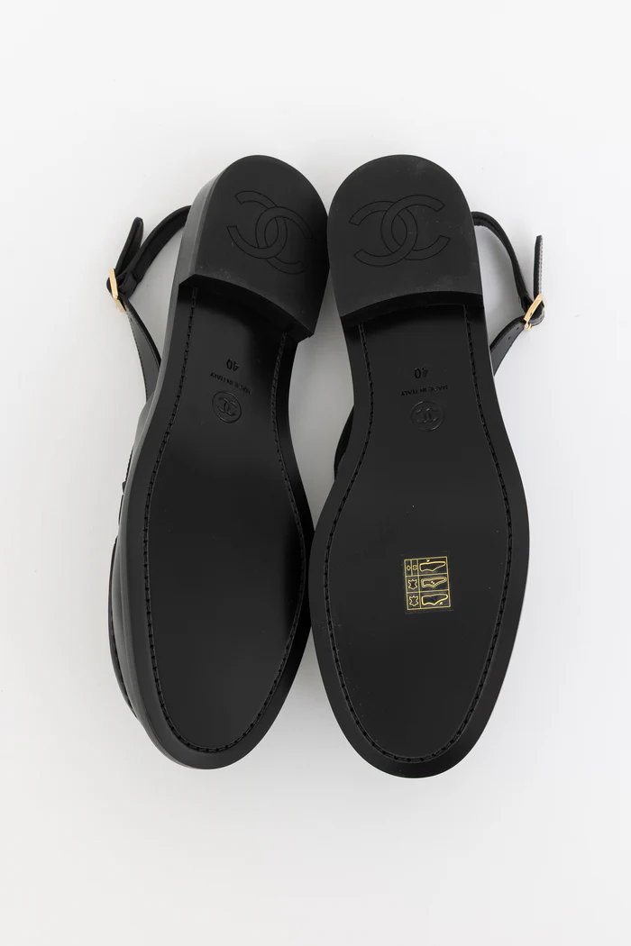 Crystal CC Logo Slingback loafers