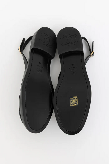 Crystal CC Logo Slingback loafers