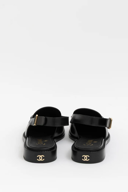 Crystal CC Logo Slingback loafers