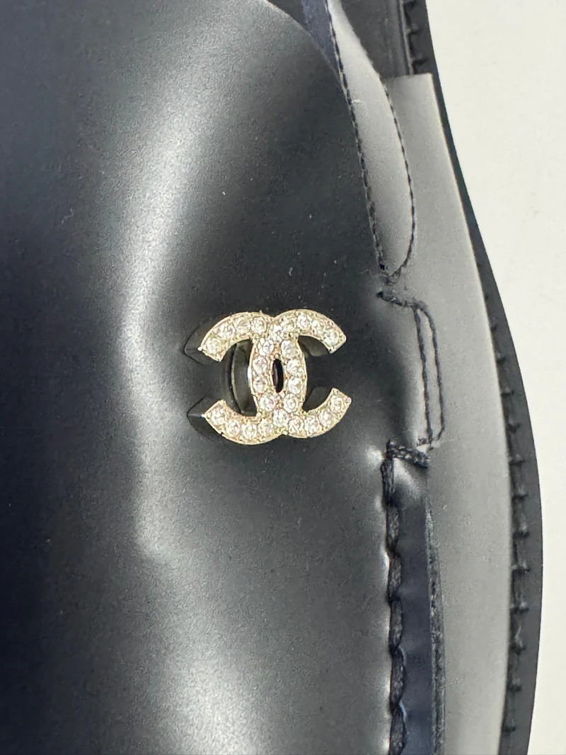 Crystal CC Logo Slingback loafers