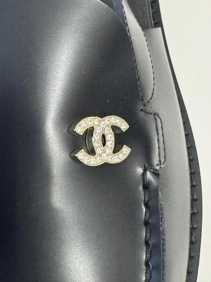 Crystal CC Logo Slingback loafers